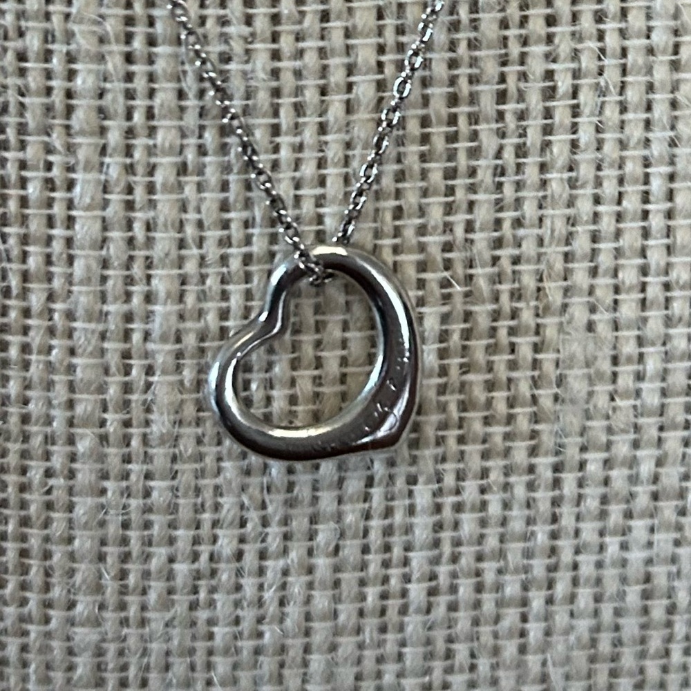 TIFFANY & CO. Elsa Peretti Open Heart Necklace Pendant Sterling Silver 925 - Picture 5 of 13